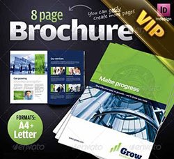 商业杂志画册模板：8 page Corporate Business Brochure